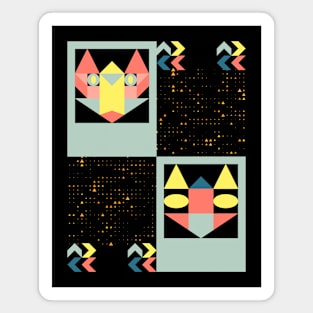 Geometric Cats Magnet